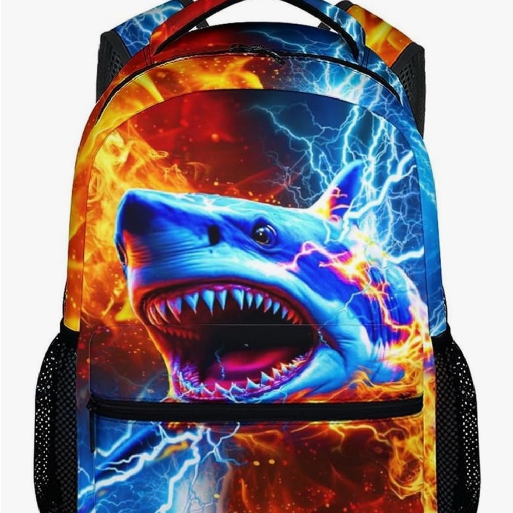 NWT-Vibrant Shark Print Backpack